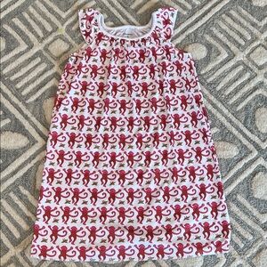 EUC Roller Rabbit Red Monkey Print Nightgown